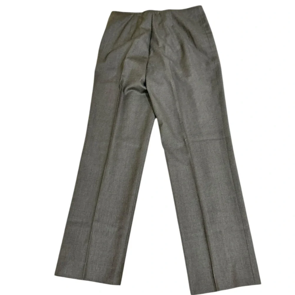 Carlisle Gray lightweight wool lined flat front trousers pants size 10 - Picture 2 of 6